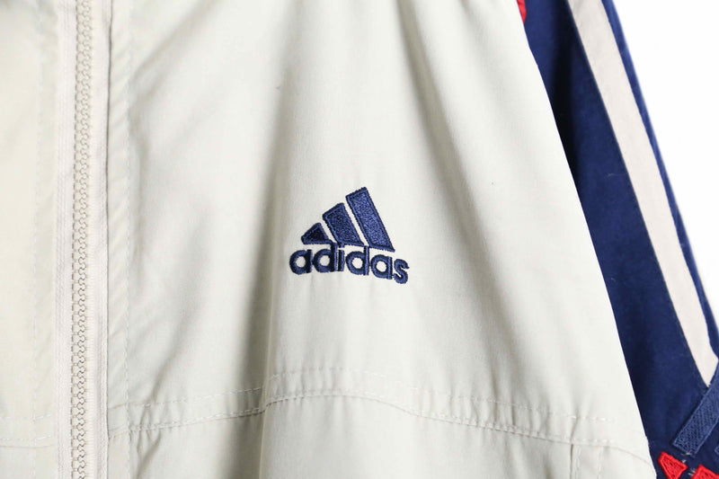 "adidas" multi color raglan sleeve track jacket