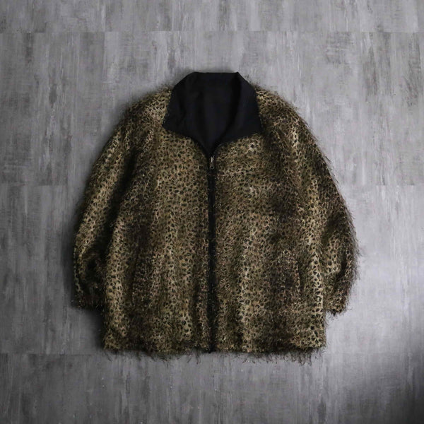 1980-90s reversible leopard shaggy jacket