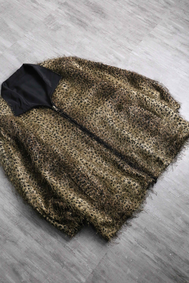 1980-90s reversible leopard shaggy jacket