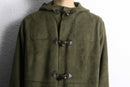 khaki suede touch gun flap duffle coat