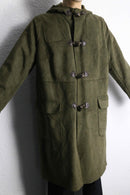 khaki suede touch gun flap duffle coat