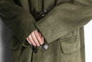 khaki suede touch gun flap duffle coat