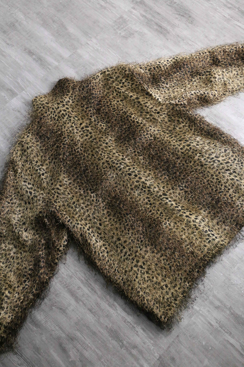 1980-90s reversible leopard shaggy jacket