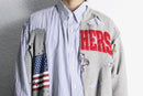 "Re:make" damaged sweat docking stripe shirt