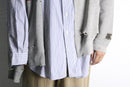 "Re:make" damaged sweat docking stripe shirt