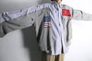 "Re:make" damaged sweat docking stripe shirt