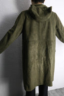 khaki suede touch gun flap duffle coat