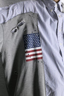 "Re:make" damaged sweat docking stripe shirt