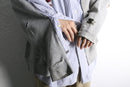 "Re:make" damaged sweat docking stripe shirt