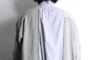 "Re:make" damaged sweat docking stripe shirt