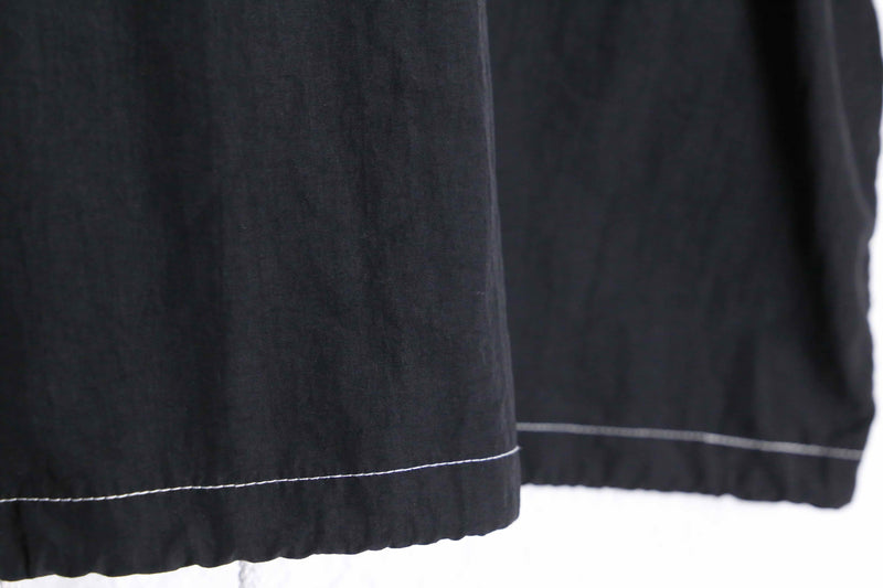 black short length nylon zip up jacket