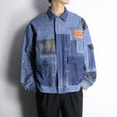 “Re:make “ stitched indigo flight jacket