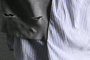 "Re:make" damaged sweat docking stripe shirt
