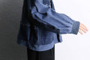 “Re:make “ stitched indigo flight jacket