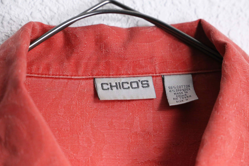 "CHICO'S" vermilion flower design zip up jacket