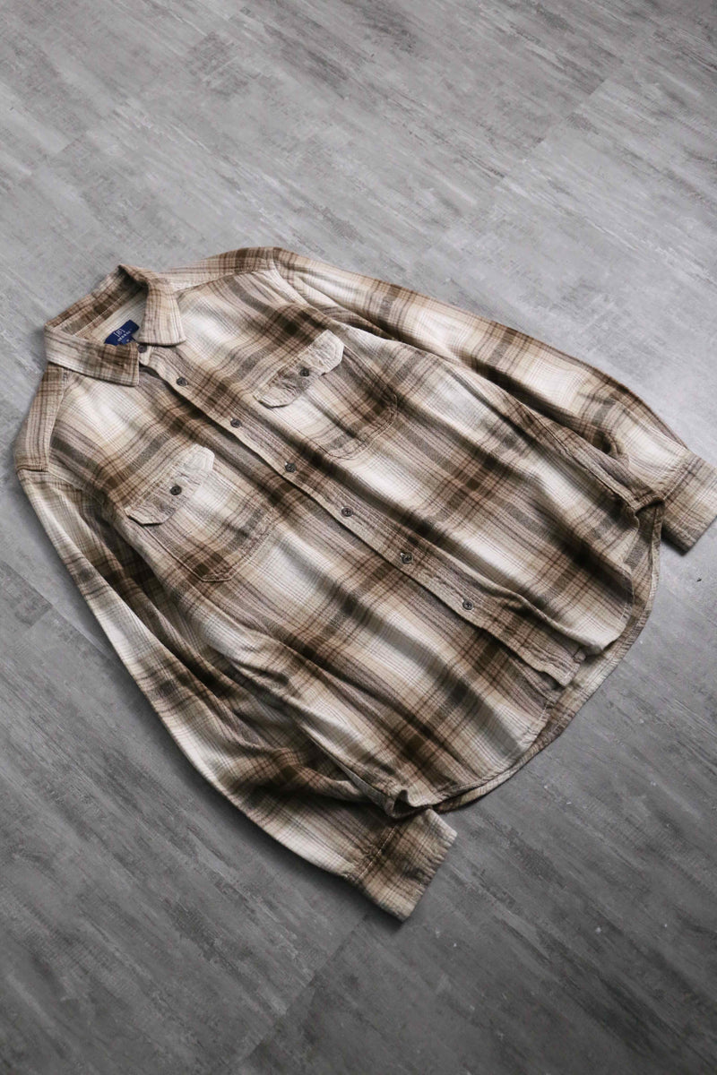2000s GEORGE cotton rayon ombre flannel shirt