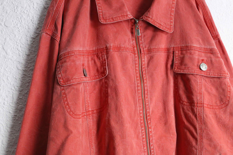 "CHICO'S" vermilion flower design zip up jacket