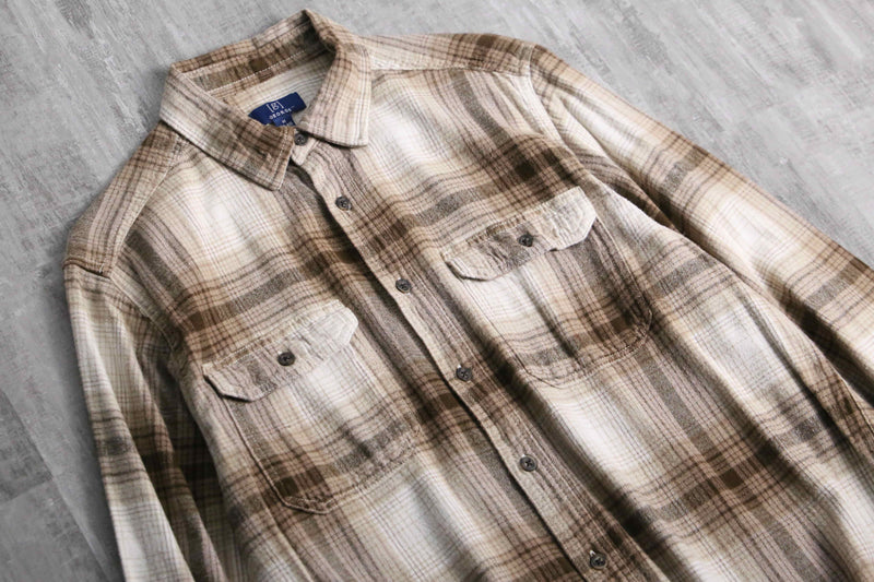 2000s GEORGE cotton rayon ombre flannel shirt