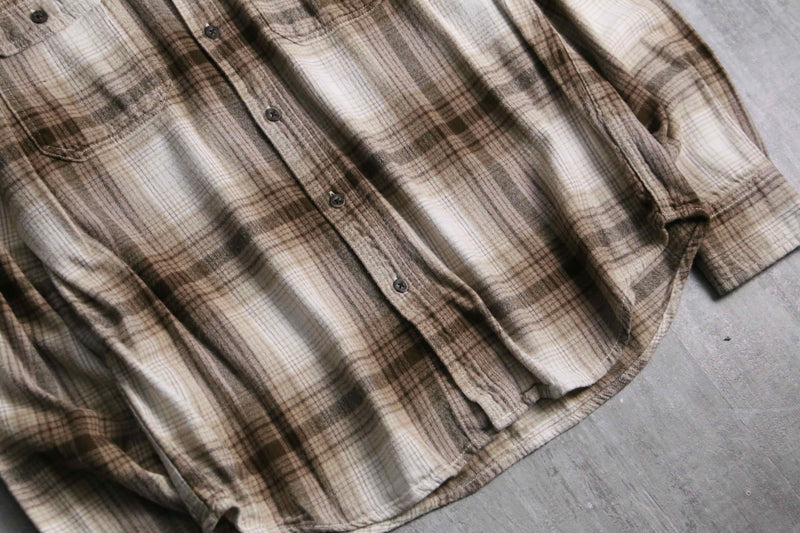 2000s GEORGE cotton rayon ombre flannel shirt