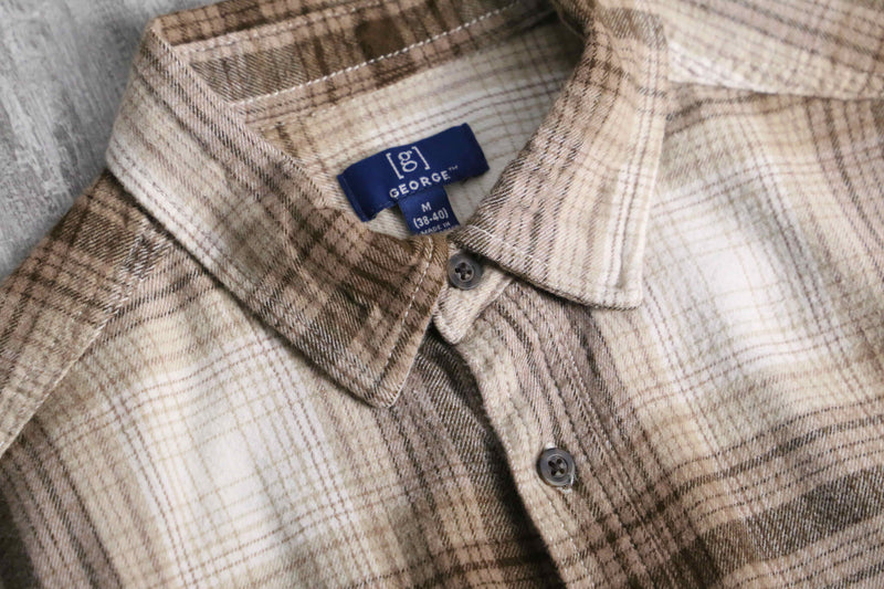 2000s GEORGE cotton rayon ombre flannel shirt