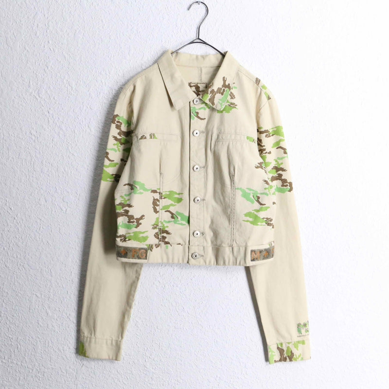 "MARITHÉ + FRANÇOIS GIRBAUD" camouflage pattern velcro strap denim jacket