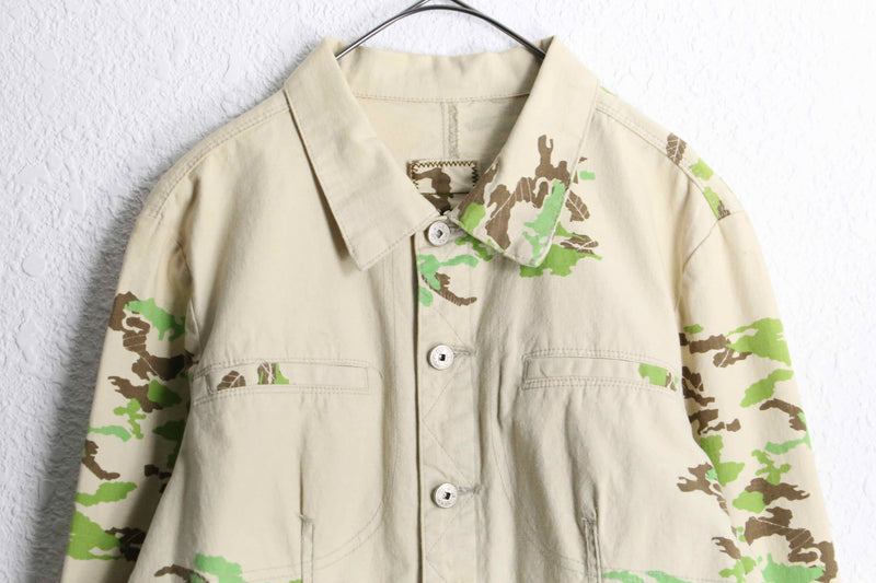 "MARITHÉ + FRANÇOIS GIRBAUD" camouflage pattern velcro strap denim jacket