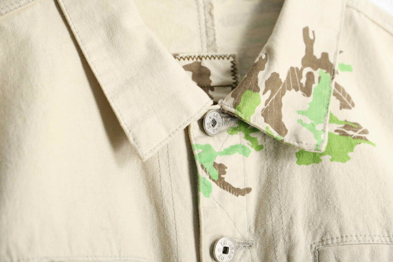 "MARITHÉ + FRANÇOIS GIRBAUD" camouflage pattern velcro strap denim jacket