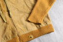 "JCPenney" suede × knit switching hoodie
