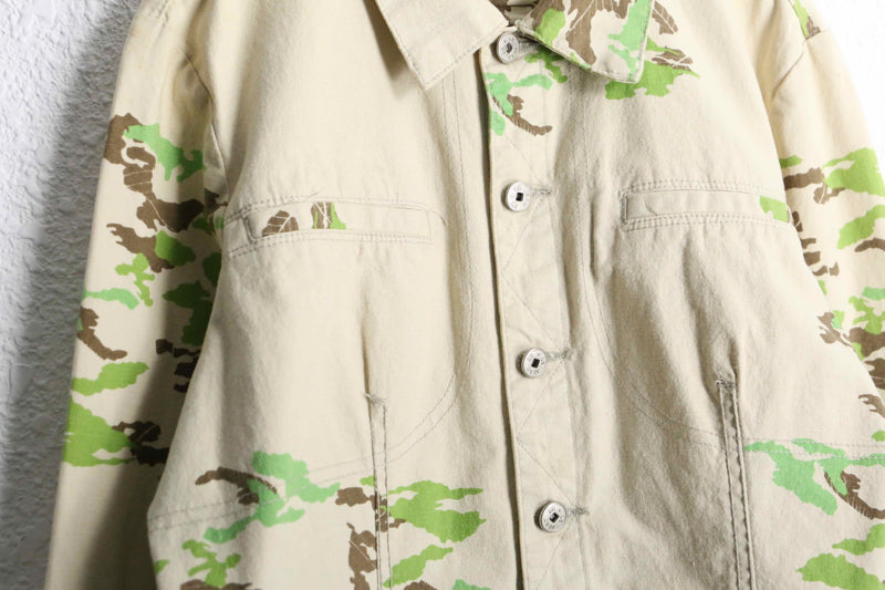 "MARITHÉ + FRANÇOIS GIRBAUD" camouflage pattern velcro strap denim jacket