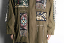 ''Re:make'' rug patchwork long coat