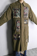 ''Re:make'' rug patchwork long coat