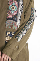 ''Re:make'' rug patchwork long coat