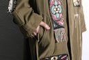 ''Re:make'' rug patchwork long coat