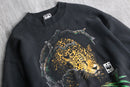 90s "WWF" jaguar wildlife graphic black sweatshirt