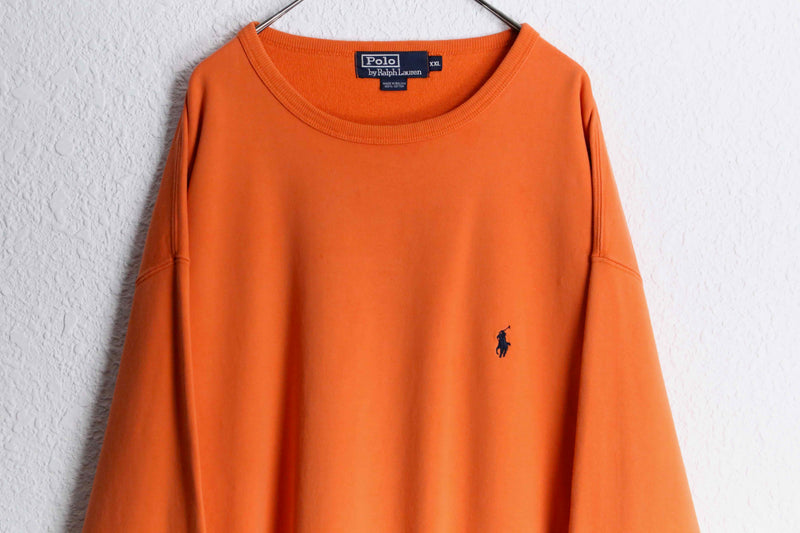"Polo by RL" loose silhouette orange plain sweat