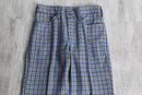 80’s blue check flare pants