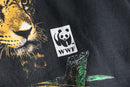 90s "WWF" jaguar wildlife graphic black sweatshirt