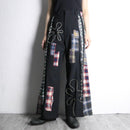 "Re:make"花柄　check shirt docking flare trousers pants