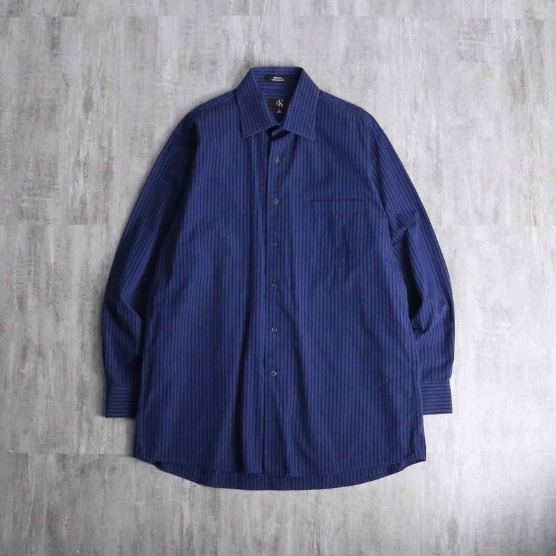 “Calvin Klein” blue cotton stripe shirt