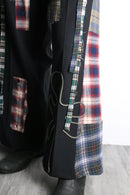 "Re:make"花柄　check shirt docking flare trousers pants