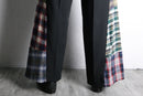 "Re:make"花柄　check shirt docking flare trousers pants