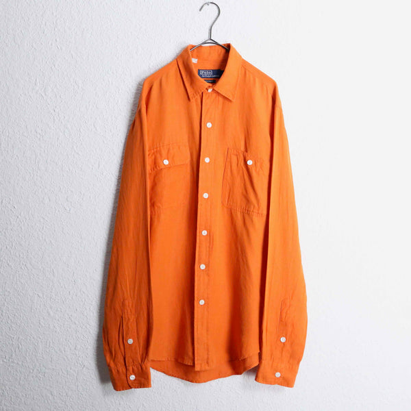 "Polo by RL" linen×silk brend orange shirt