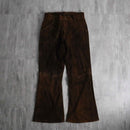 1970s vintage suede leather flare pants