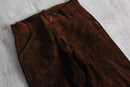 1970s vintage suede leather flare pants