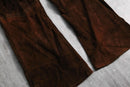 1970s vintage suede leather flare pants