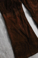 1970s vintage suede leather flare pants