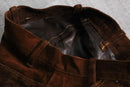 1970s vintage suede leather flare pants