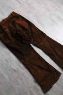 1970s vintage suede leather flare pants