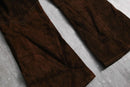 1970s vintage suede leather flare pants