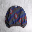 "Burberrys" geometric british wool knit
